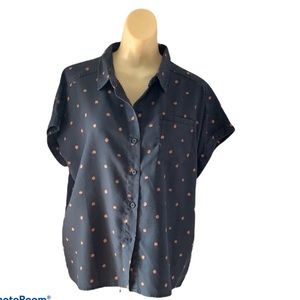 Roamers Cattail Shirt in Navy & Sienna Size S